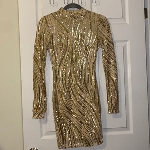 Gold sequin dress